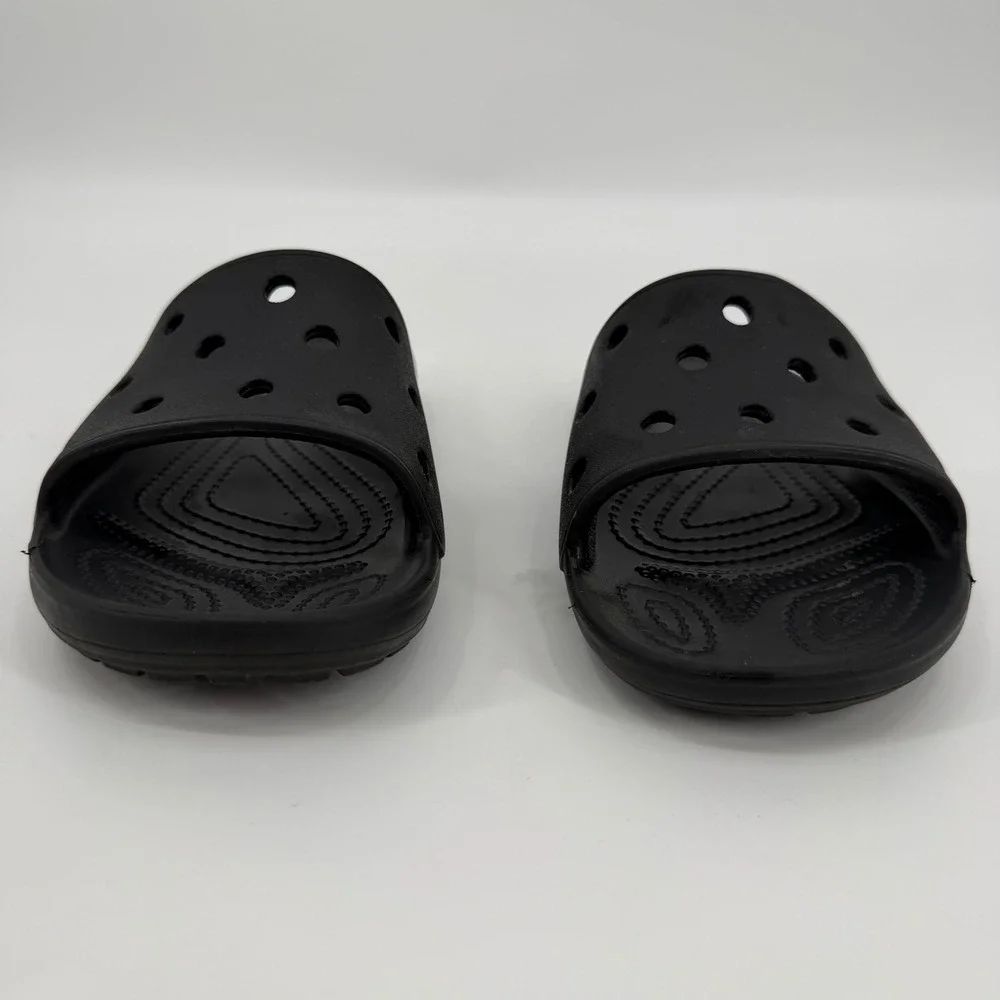Crocs Classic Slides Black Mens 5 Womens 7 Slip On Comfort Sandals 206121-001